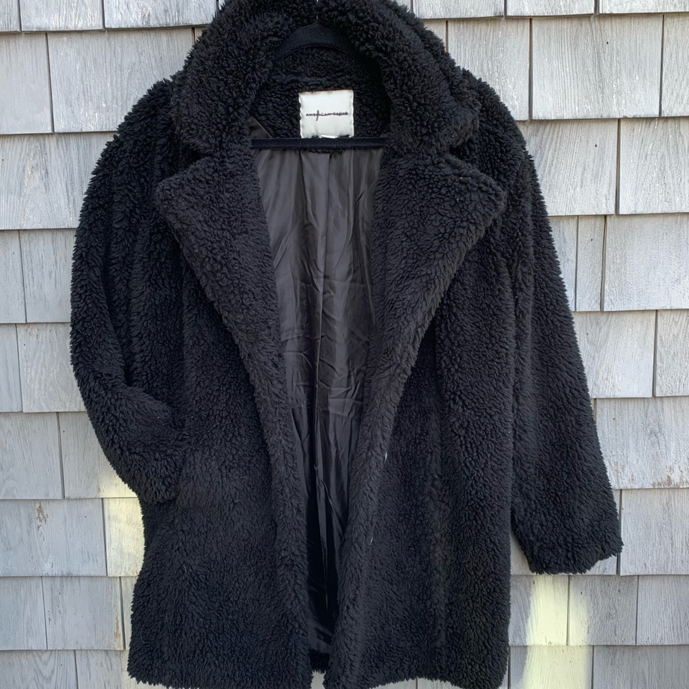 American Eagle Outfitters Black Teddy Jacket